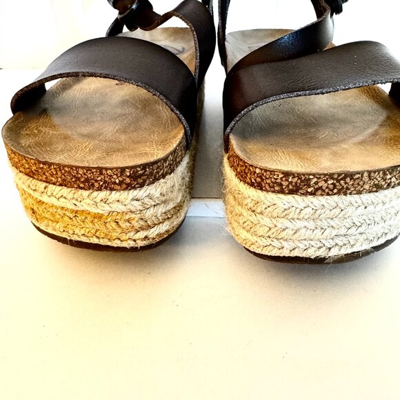 Blowfish Malibu Tanna Platform Strap Wedge Sandal Women Size 8 Brown - Picture 12 of 16